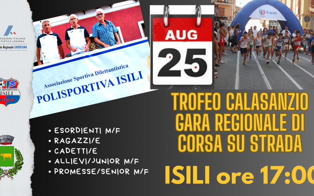 TROFEO CALASANZIO DI CORSA SU STRADA – ECCO IL PROGRAMMA